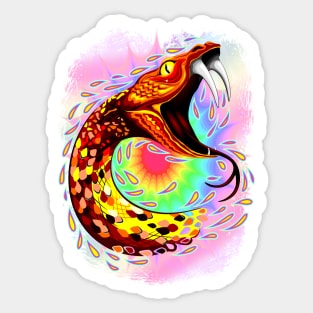 Snake Attack Psychedelic Art Sticker